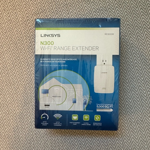 New Linksys RE3000W Single Band 2.4Ghz WiFi Range Extender Booster N300 Wireless - Picture 12 of 14